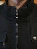 100% Cotton Men’s Solid Stand Collar Zip Up Denim Jackets With Multiple Pockets Design For Outdoor Casual Daily Wear, Spring And Fall